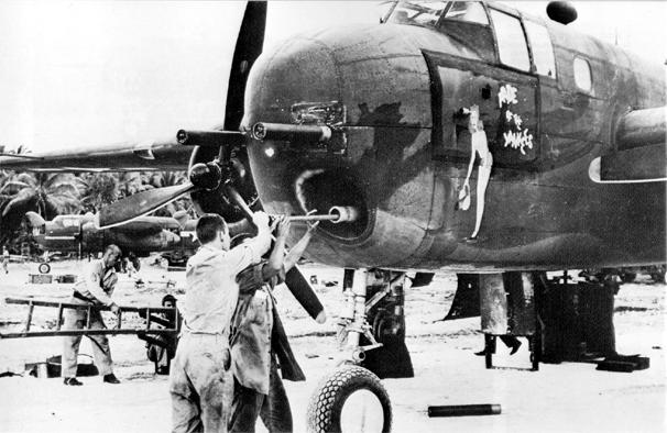 ���������� ������ ����� 75-�� ����� B-25G &laquo;Pride of Yankees&raquo;. �� ������ ��������� ������ ��������� �������� ������ ��� ������ �� ���� �� ����� �������