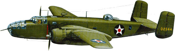 ���� �� B-25B, ������������� � ����� ������� �� ����� 18&nbsp;������ 1942&nbsp;�.