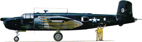 PBJ-1H (B-25H) �� VMB-612, �������, 1945&nbsp;�. ��������� ������� � ������� �����-����� (SB) ����