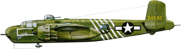 &laquo;����� III&raquo;, B-25H �� 1-�� ������������ ������������, �����, 1944&nbsp;�. ������-��������� (OD) ������� ����������� � ����� (NG) &mdash; ������