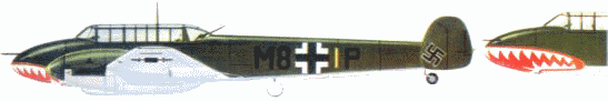 Bf-110C �� 6/ZG 76, �������, 1941. ������� II/ZG 76 'Haifisch Gruppe' (������ ������)