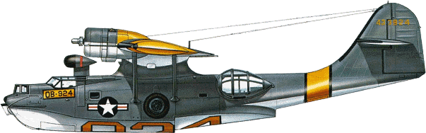 OA-10-V1 (№ 433924) ВВС США, Сан-Франциско, 23 июня 1948 г. Окраска послевоенных спасательных самолетов - матовые серые верхние поверхности и белые нижние