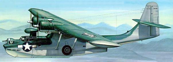PBY-6A (№ 46542) окрашена по трехцветной схеме - темно-синий верх, серо-синие боковые поверхности и белые - нижние.