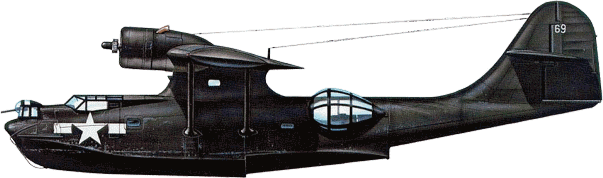 PBY-5 (№ 08363) из VP-34, 17-го Авиакрыла морской авиации. Пилотируемая лейтенантом Пфлигером, эта машина подобрала трех уцелевших членов экипажа B-24, упавшего в море после рейда на Трук