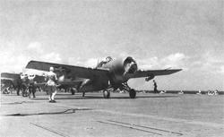 F4F-3 �� VF-41 � ������������ 100 ��������� ������� �������� � ��������� "��������" (CV-4) � ������� 1941&nbsp;�. �������� ����� �������� "14" ����������� ����� ������� �� �������� ������ ������� �����.