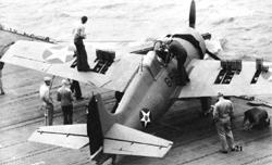 ���������� ��������� �������� F4F-4 ������� ������� �� VF-6 �� ����� ��������� "����������" (CV-6) 10&nbsp;������ 1942&nbsp;�. ����� ������� � ����� ������ �� ���� �������� ������ ������ � ����� ����������