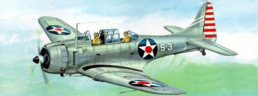 S-3, SBD-2 �� ����� ���������� (��������� "��������") �� ����� ����� � ���������� ����. ������� ����������� �������� � ����-����� ����, ������ - � ������-�����, ��������������� ����� ������������ ������� �������� �� ���� ����� ��������.